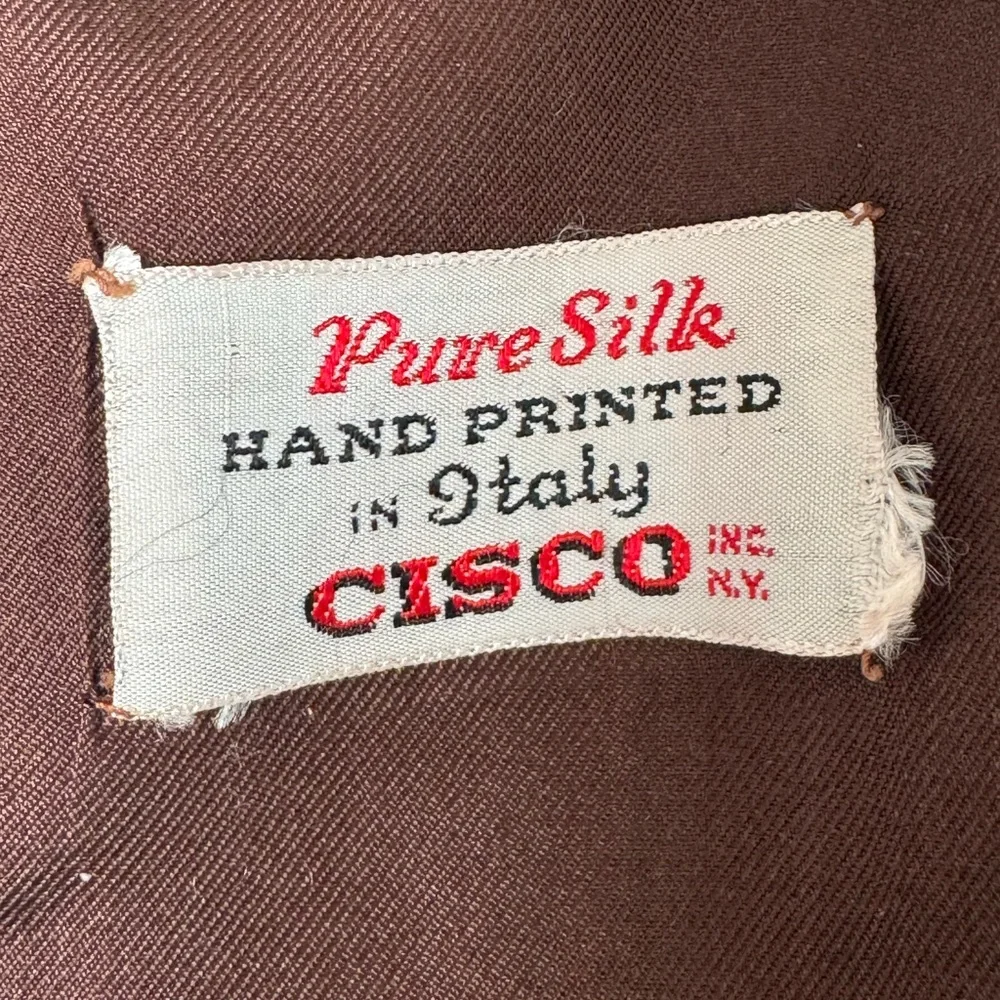 100% Silk Cisco Hand Printed in Italy Scarf 48”x13.5” 🇮🇹